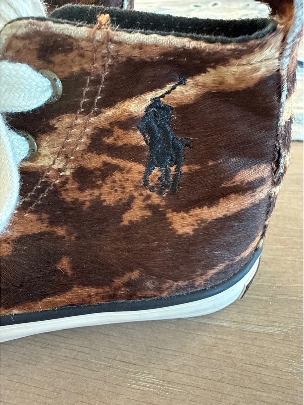 Ralph Lauren Kids Animal Print High Top Sneakers